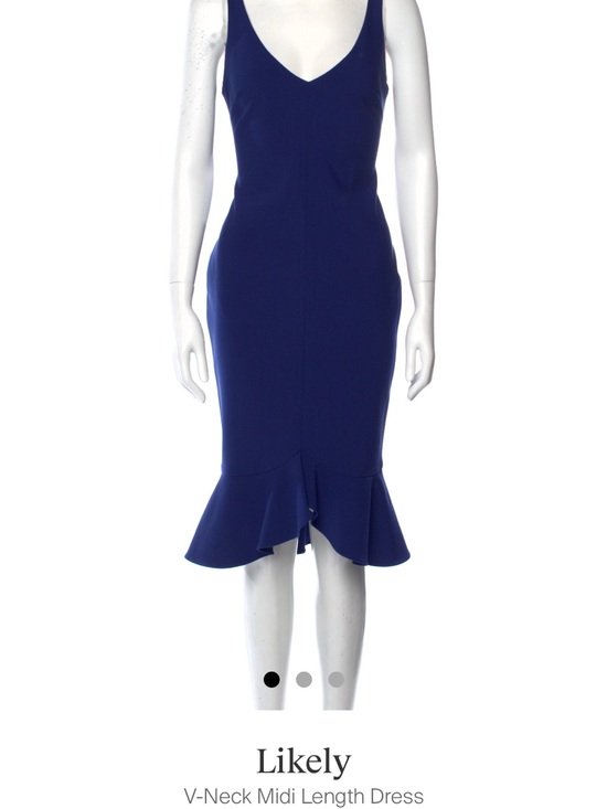 Likely Dresses & Skirts - Likely Royal Blue V-Neck Ruffle-Hem Midi Dress